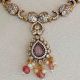 Handmade Brass Metal Jewellery Pink Pendant Necklace Set